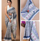 Ajrakh and Light Weight Linen Cotton Saree