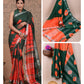 Ajrakh printed saree