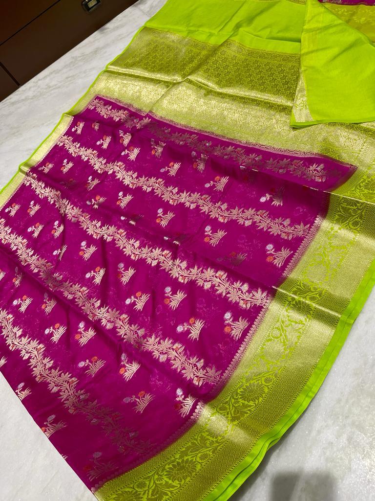 Alfi Meenakari Banarasi Saree