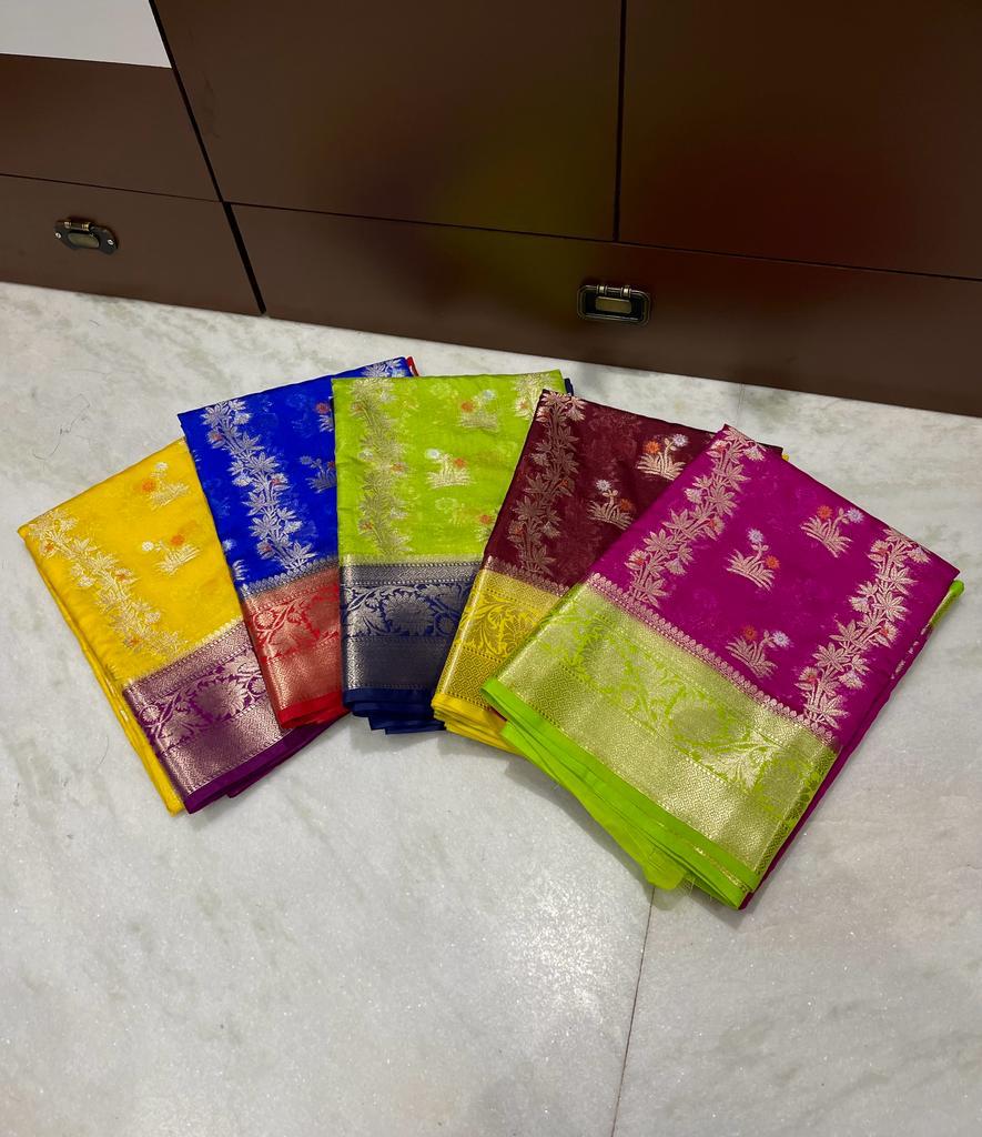 Alfi Meenakari Banarasi Saree