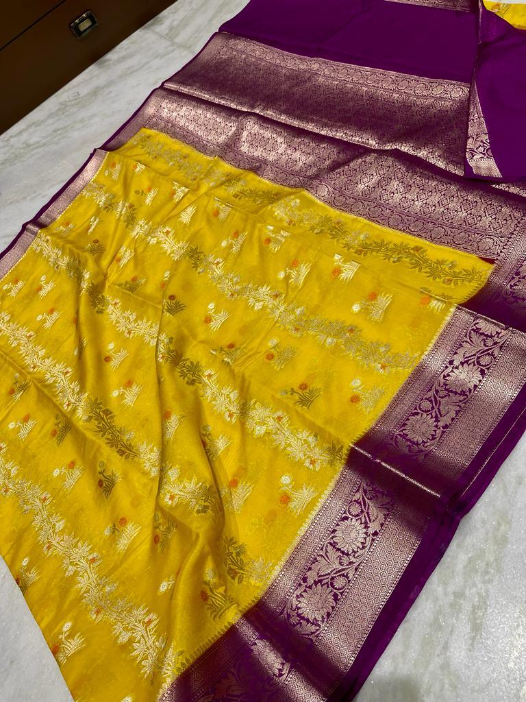 Alfi Meenakari Banarasi Saree