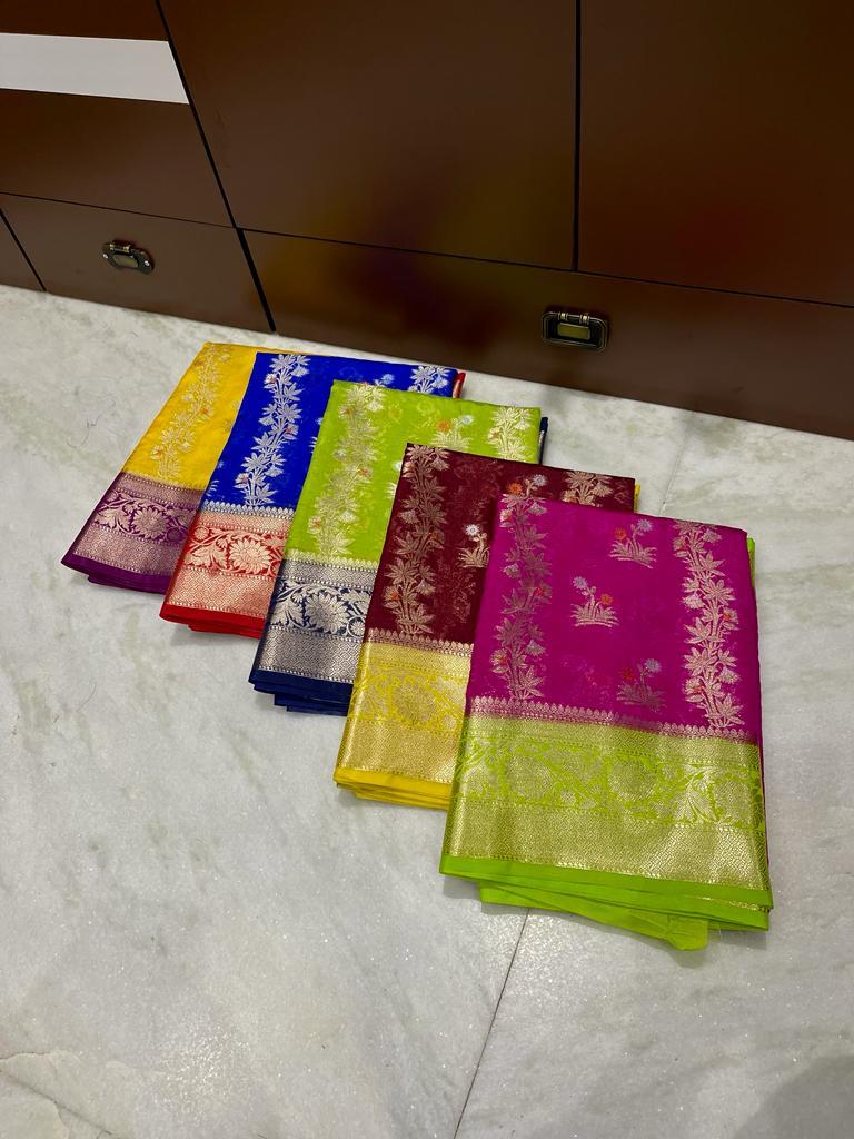 Alfi Meenakari Banarasi Saree