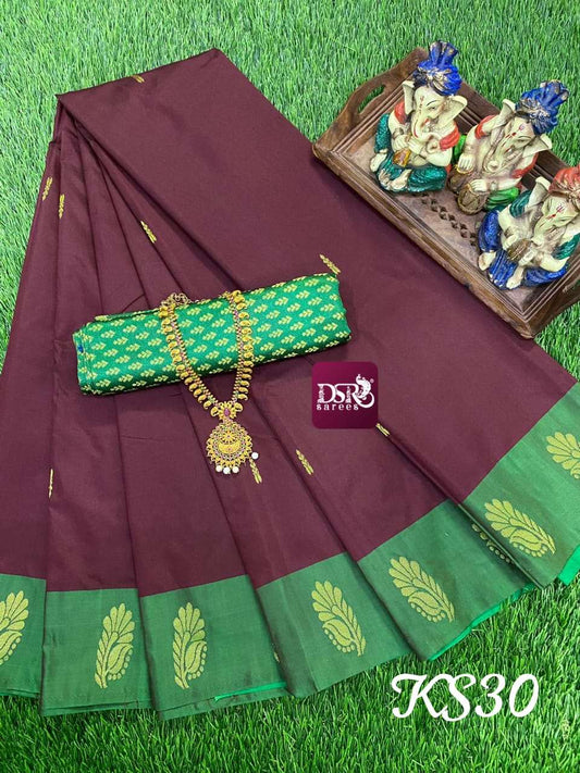 Arani pattu silky soft contrast border saree