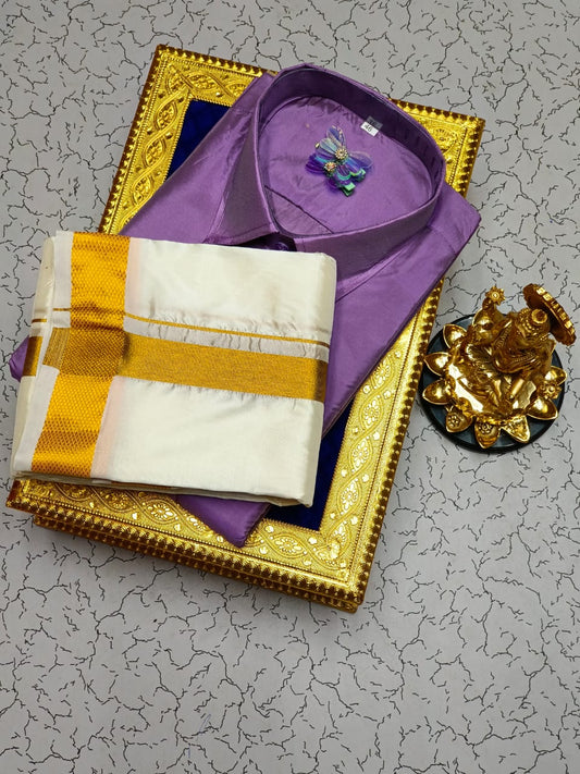 Asha Pattu Men's Adult Shirt and Dhoti Set