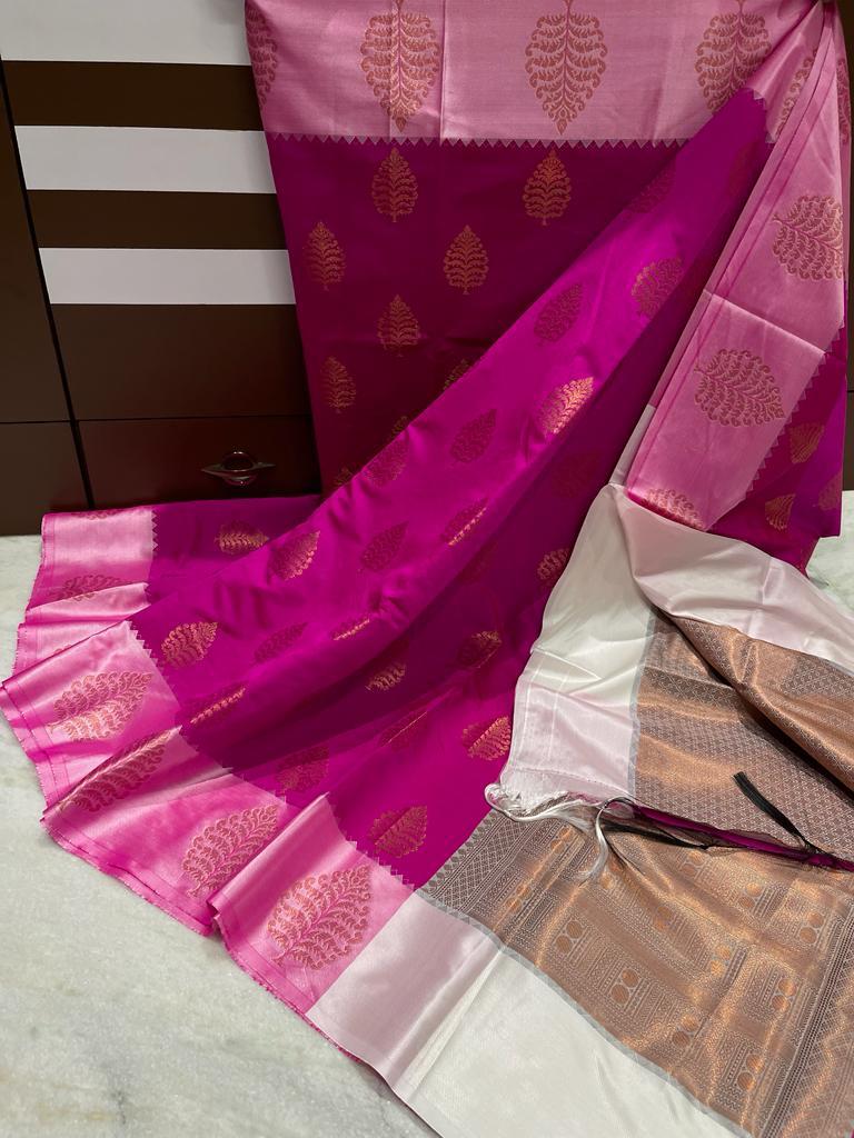 Banarasi Alfa Butta Soft Silk Saree