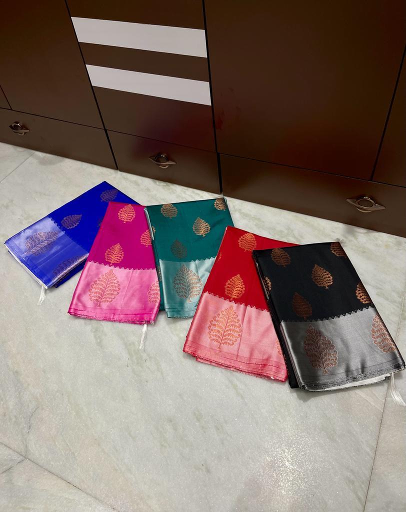 Banarasi Alfa Butta Soft Silk Saree