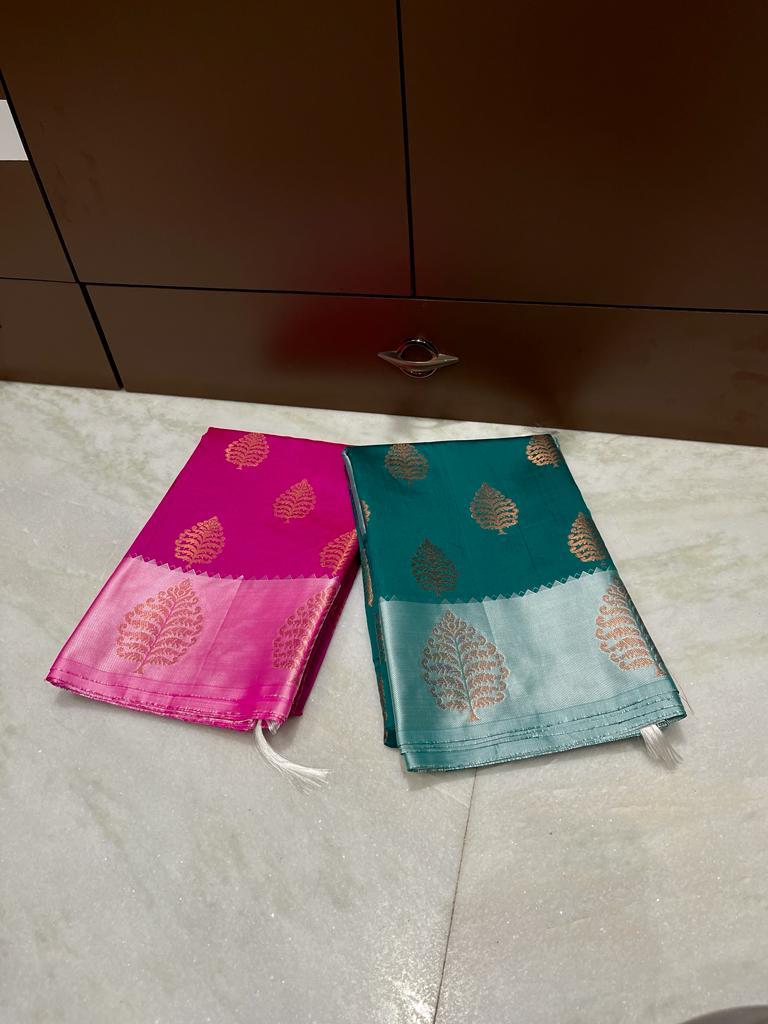 Banarasi Alfa Butta Soft Silk Saree