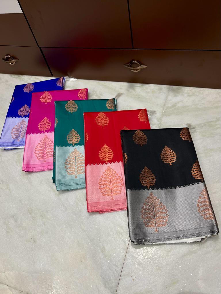 Banarasi Alfa Butta Soft Silk Saree