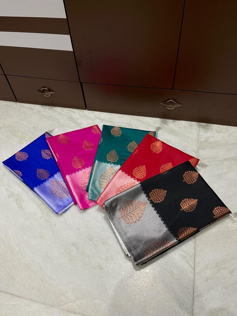 Banarasi Alfa Butta Soft Silk Saree