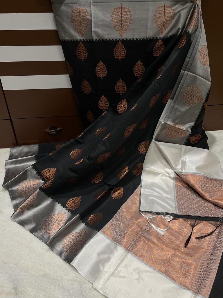 Banarasi Alfa Butta Soft Silk Saree