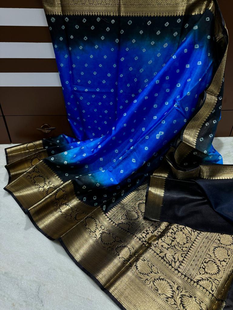 Pure Chinon Bandhani Saree – Priyaz Gallery