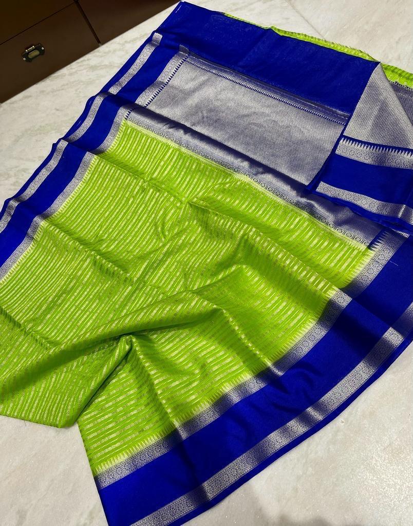 Banarasi Dyable Georgette Soft Silk Saree