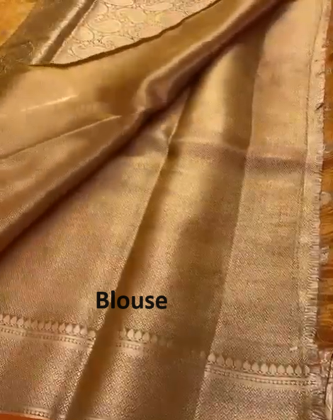 Banarasi dyble soft tissue crushed saree