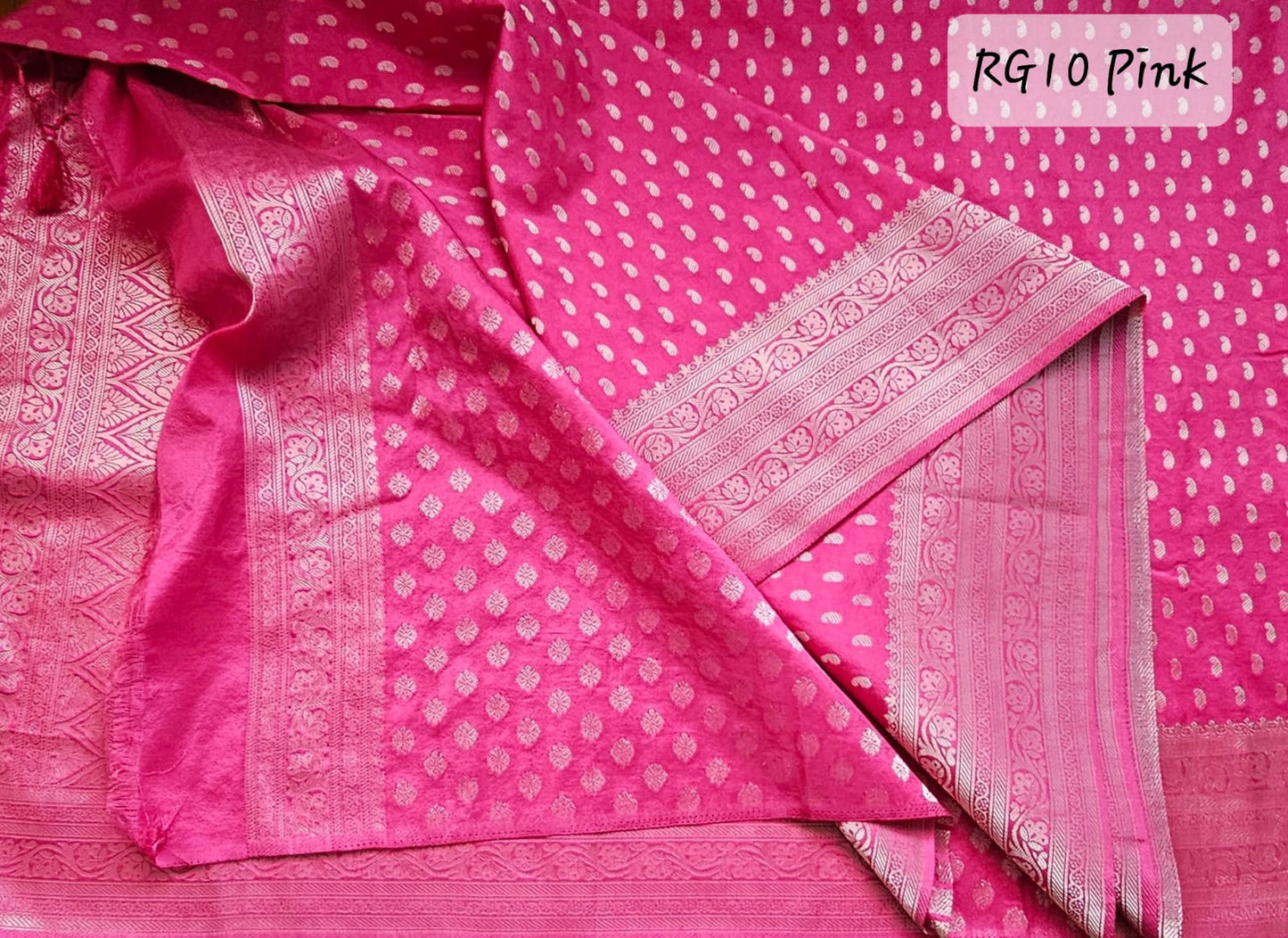 Banarasi Georgette Rasberry Zari Soft Silk Saree