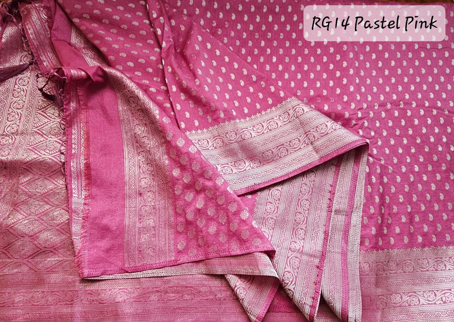 Banarasi Georgette Rasberry Zari Soft Silk Saree