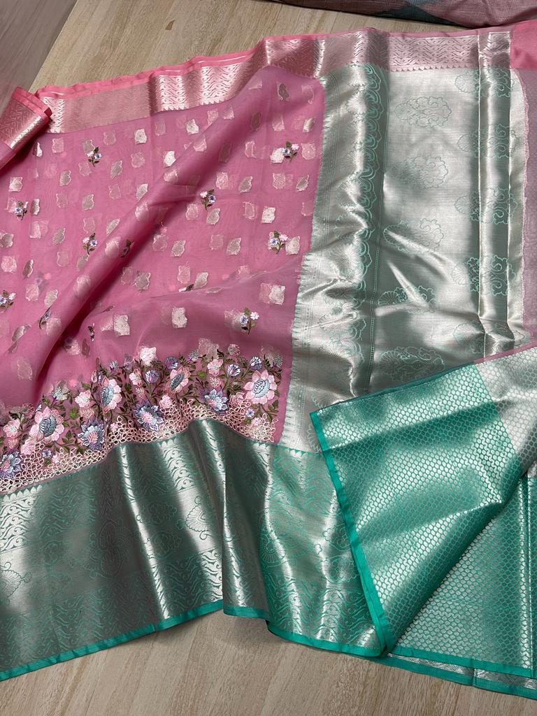 Banarasi Kora Organza Butti Saree