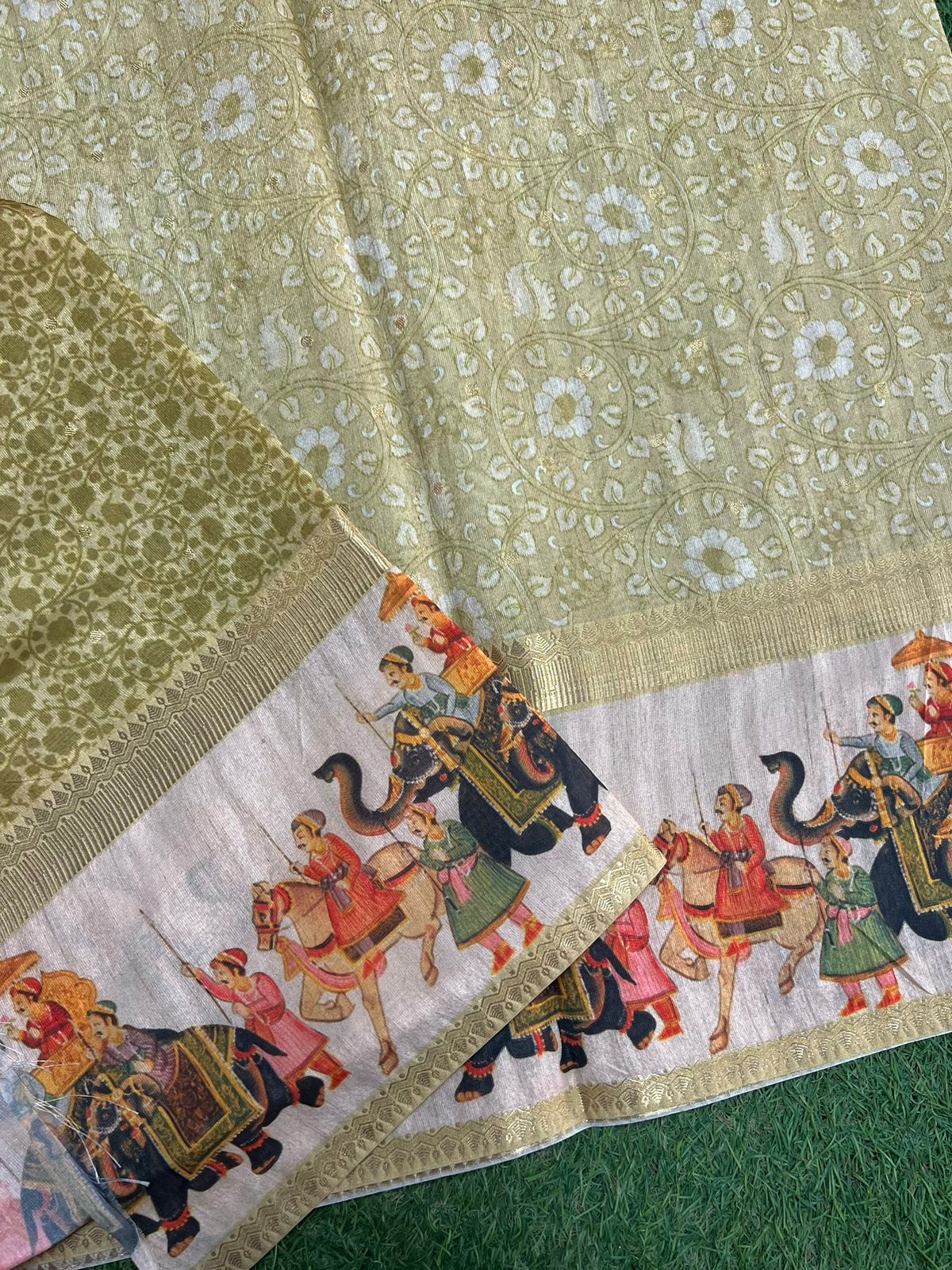 Chanderi Banarasi Soft Silk Saree