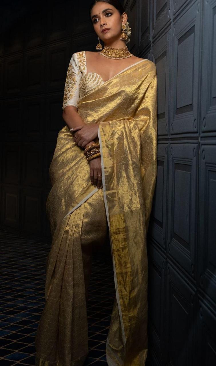 Celebrity Inspired Banarasi Tissue Saree