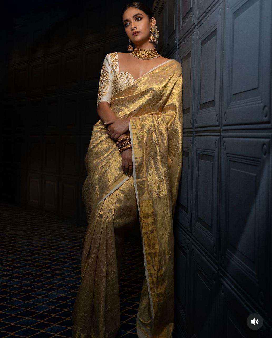 Celebrity Inspired Banarasi Tissue Saree