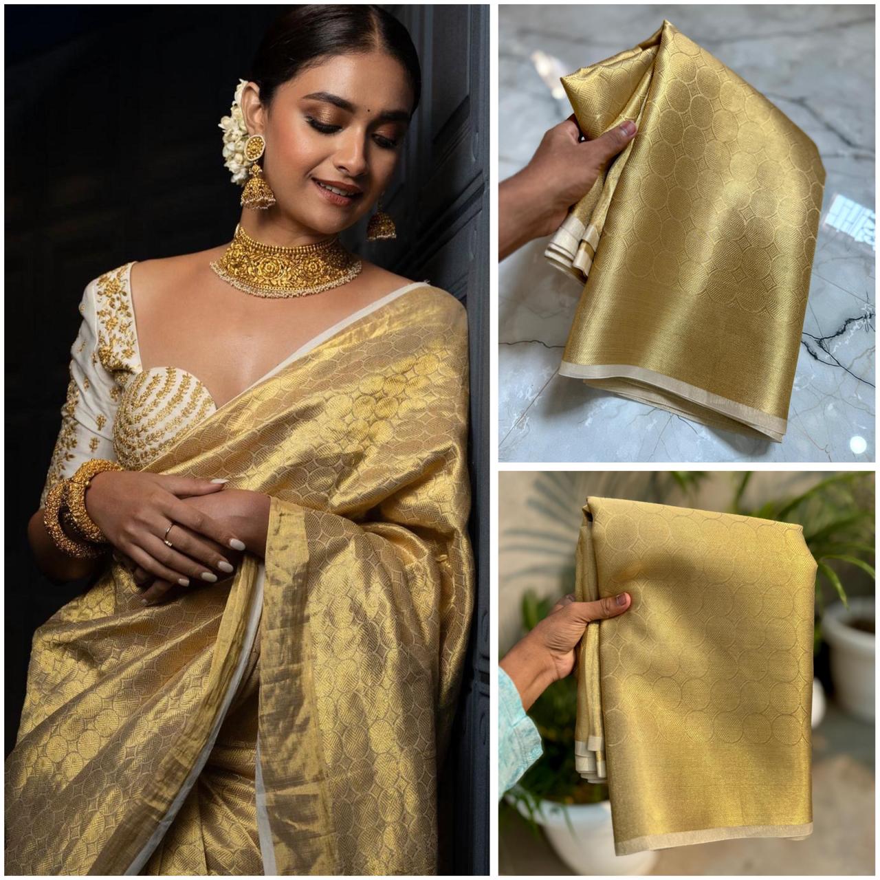 Celebrity Inspired Banarasi Tissue Saree