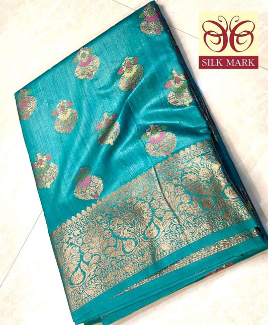 Purely handwoven bhagalpuri tussar silk saree