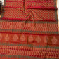 Block printed pure Maheshwari handloom saree