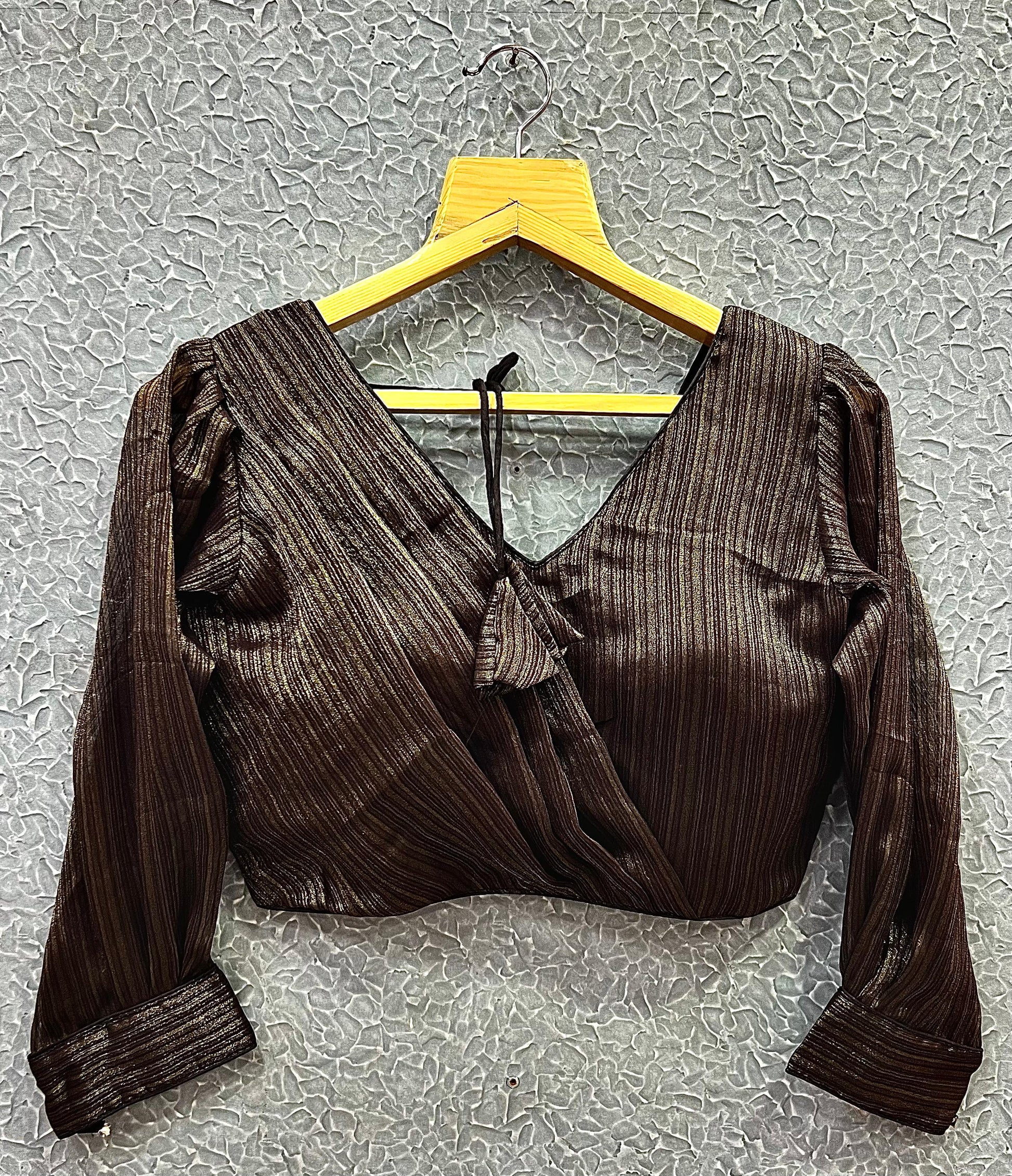 Blouse Has Two Tone Heavy Georgette Shining Material