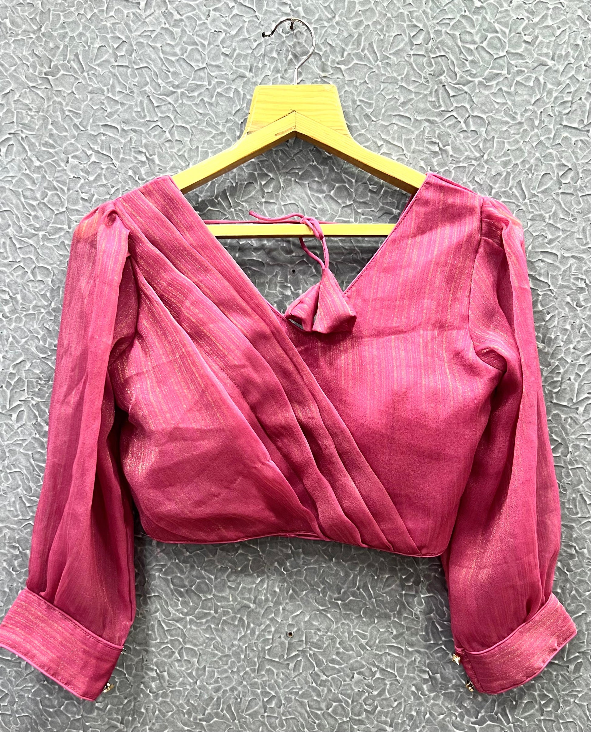 Blouse Has Two Tone Heavy Georgette Shining Material