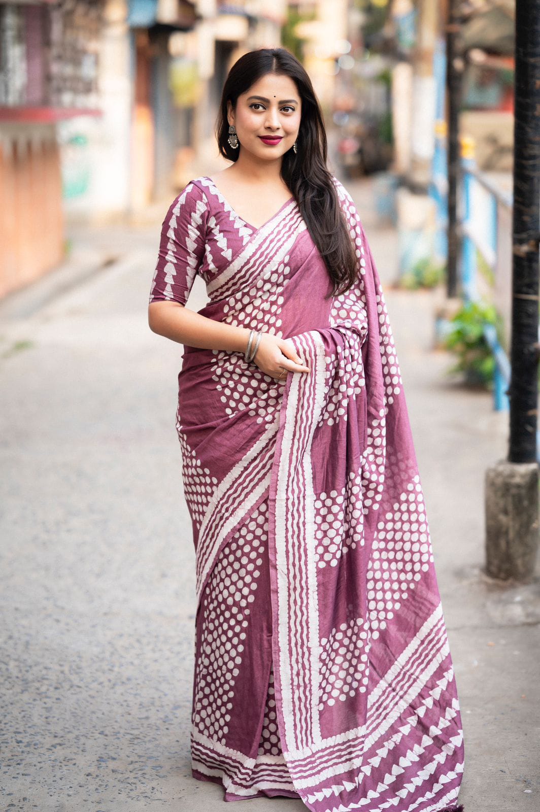 Chanderi Batik Printed Cotton Saree