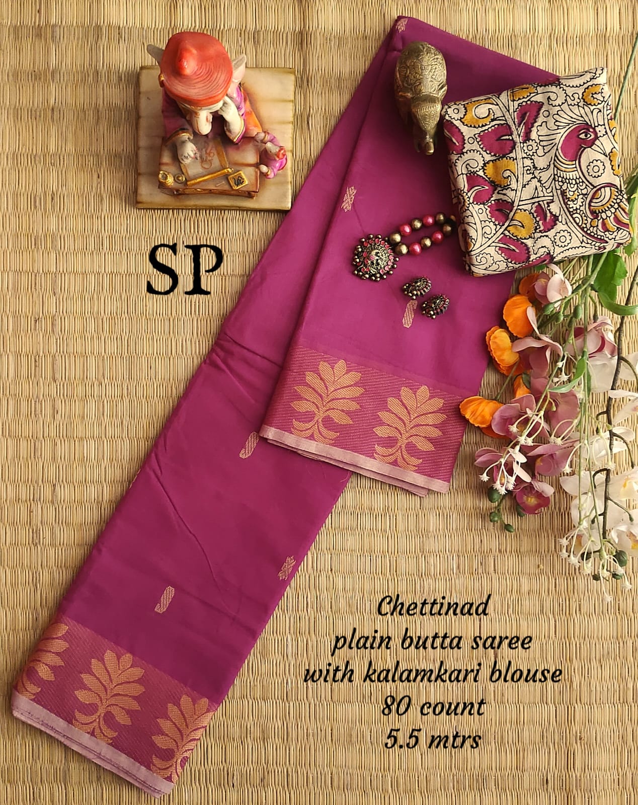 Chettinad cotton sarees#kalamkari blouse#Terracotta jewel#Whatsapp 99164  18719 - YouTube