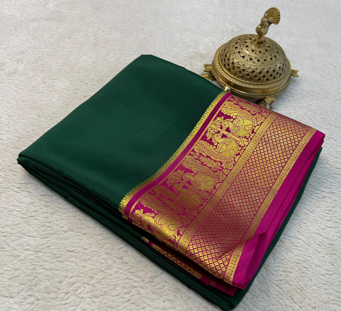 Contrast color pure mysore silk saree