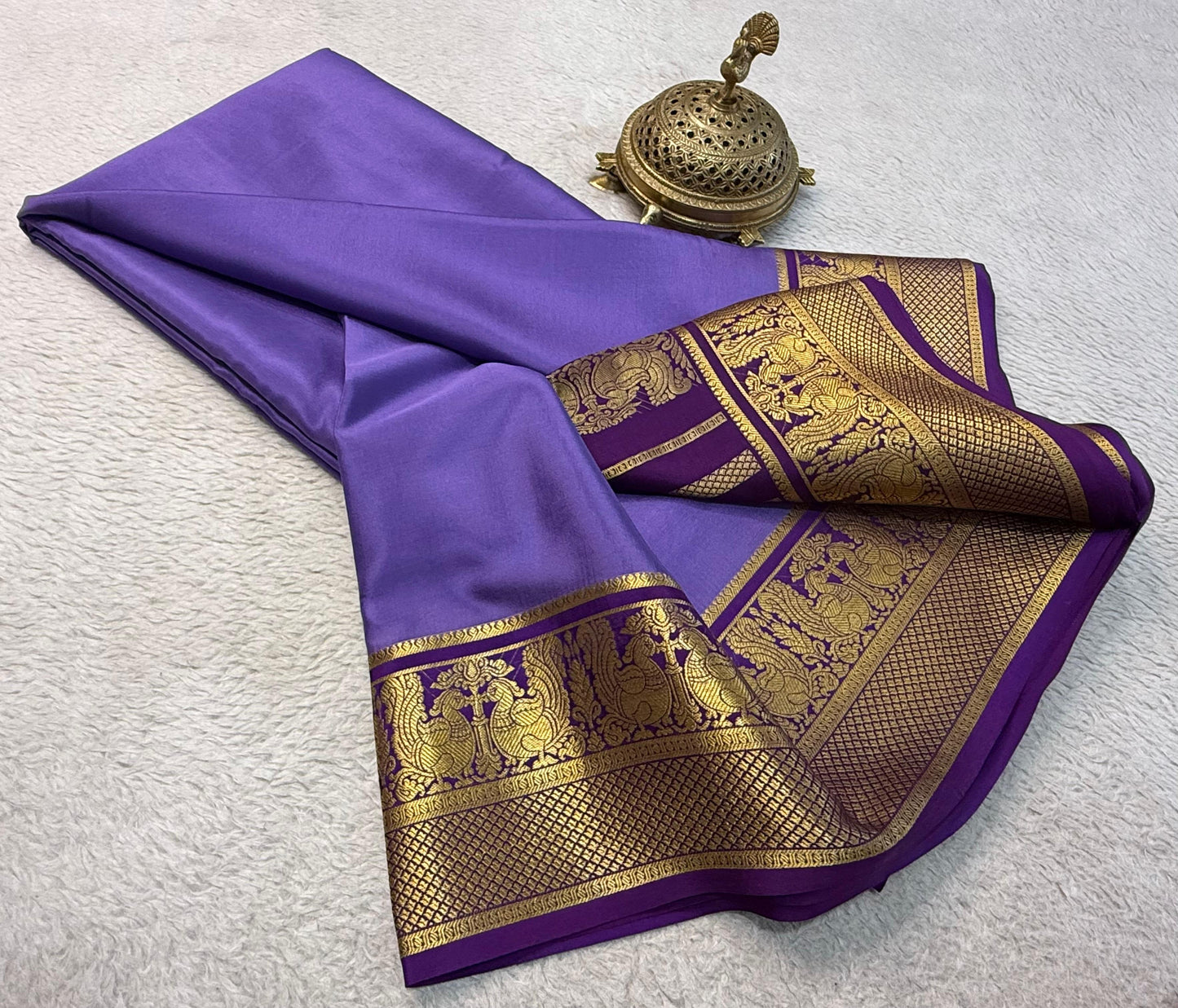 Contrast color pure mysore silk saree