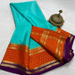 Contrast color pure mysore silk saree