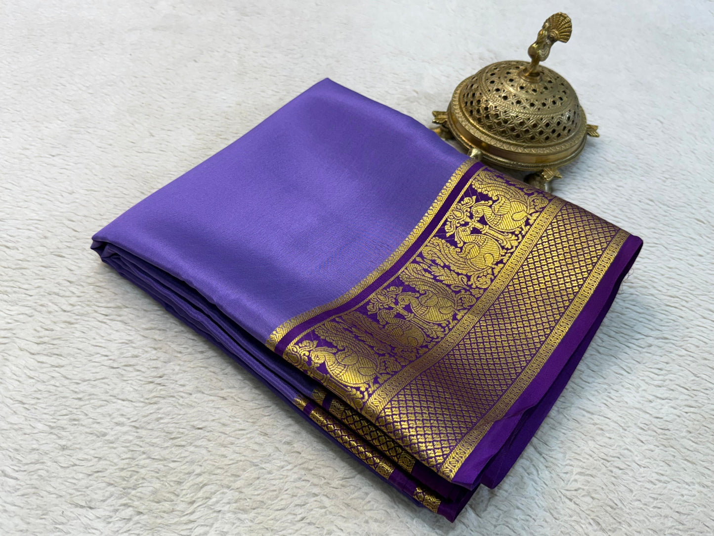 Contrast color pure mysore silk saree