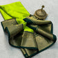 Contrast color pure mysore silk saree