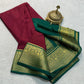 Contrast color pure mysore silk saree