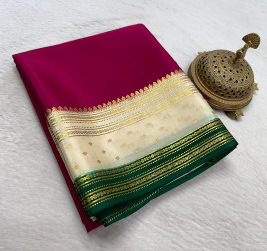Contrast color pure mysore silk saree