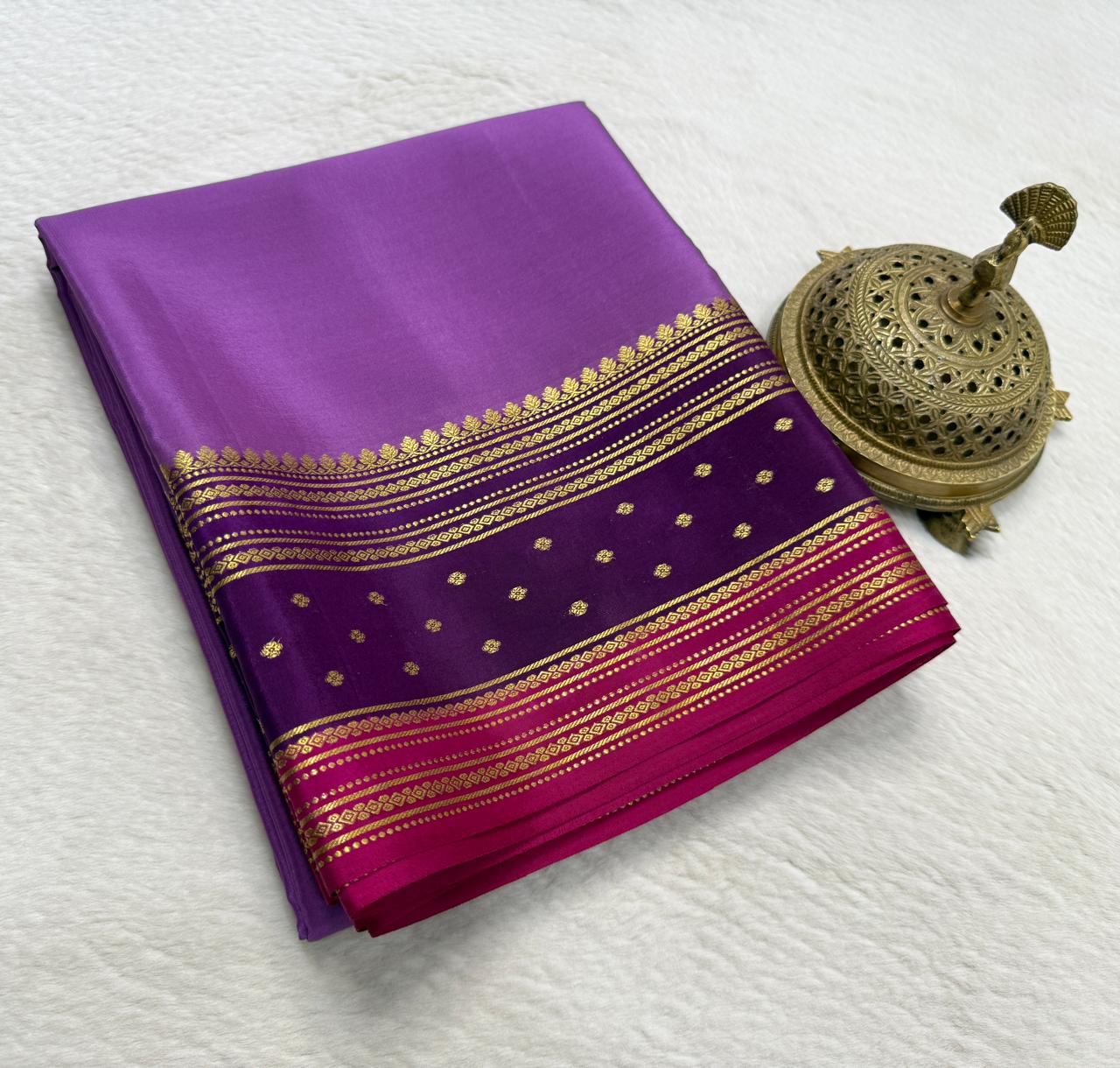Contrast color pure mysore silk saree