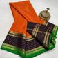 Contrast color pure mysore silk saree