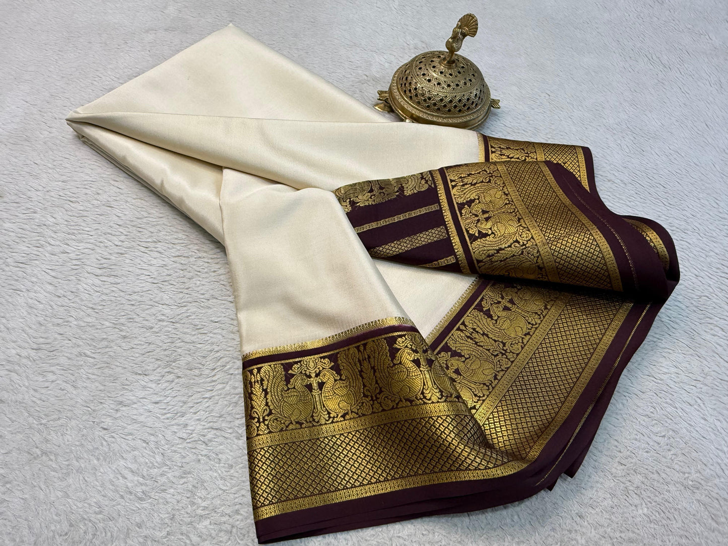 Contrast color pure mysore silk saree