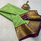 Contrast color pure mysore silk saree