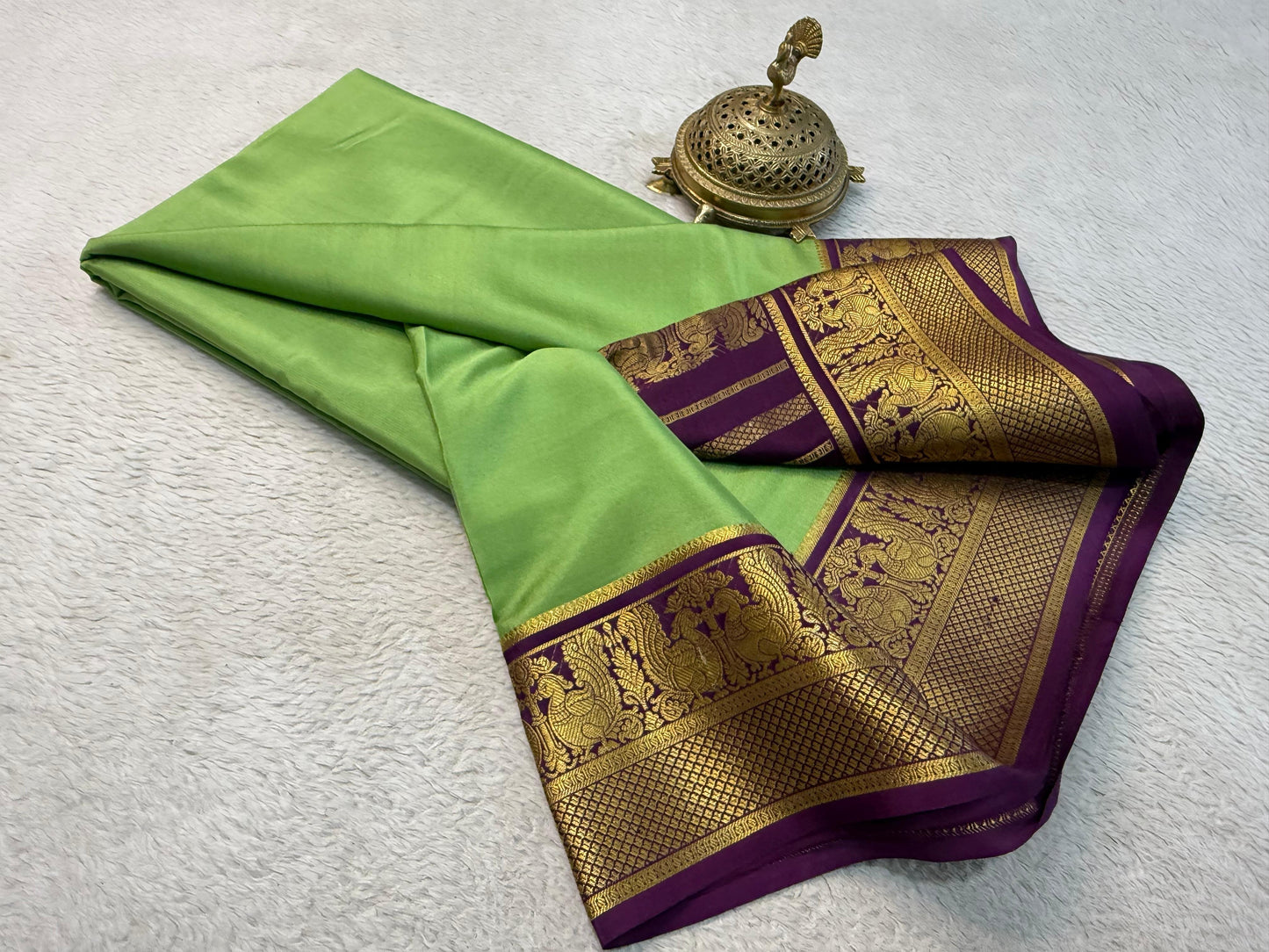 Contrast color pure mysore silk saree