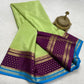 Contrast color pure mysore silk saree