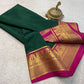 Contrast color pure mysore silk saree