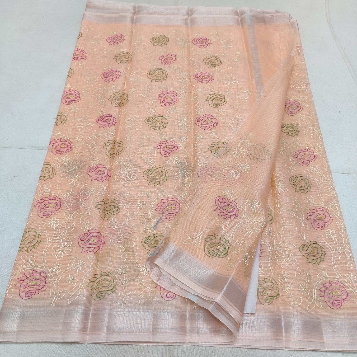 Cotton kota embroidery saree