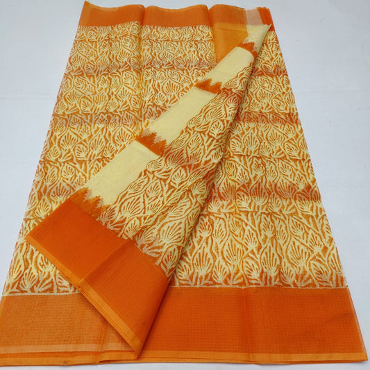 Cotton kota screen printed saree