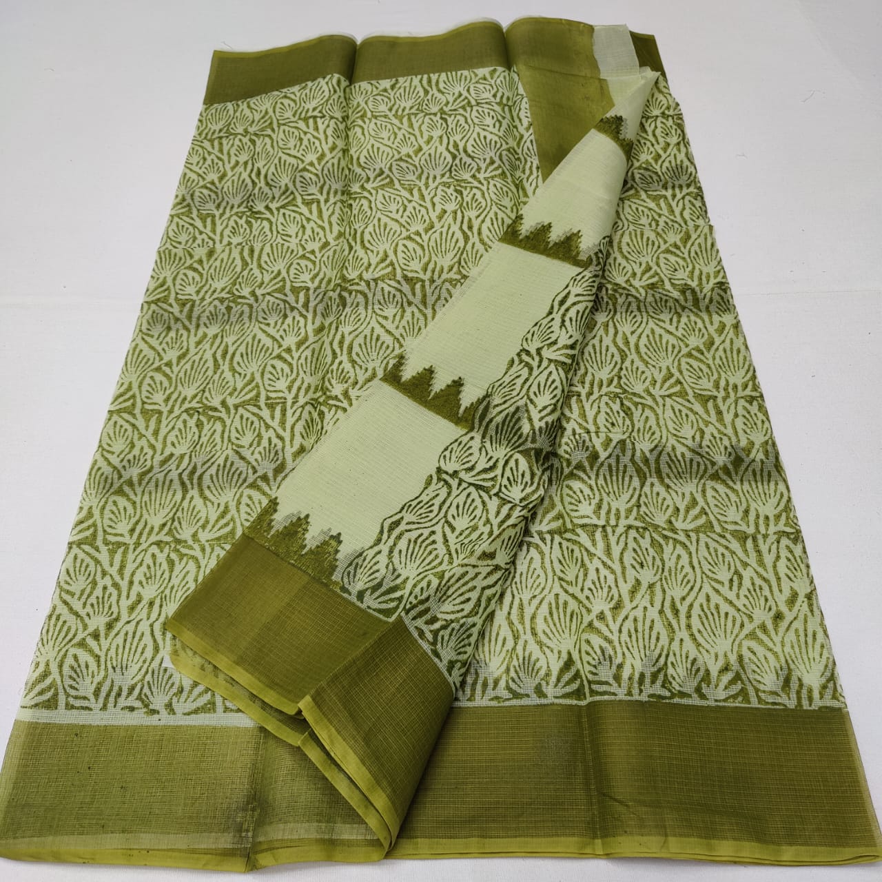 Cotton kota screen printed saree
