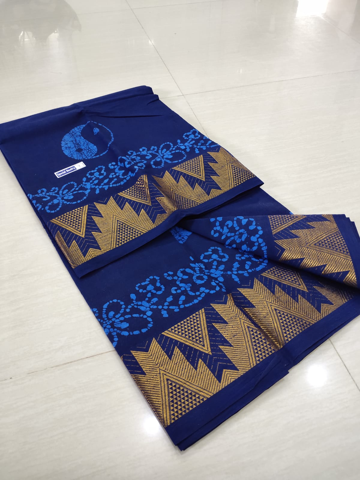 Cotton wax printed saree