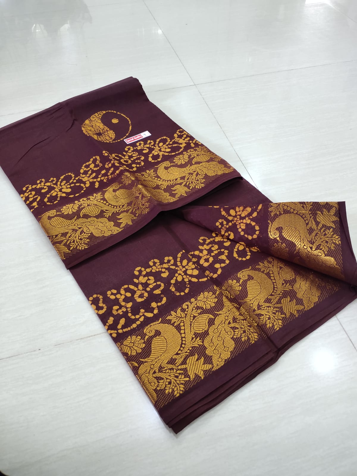 Cotton wax printed saree