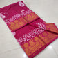 Cotton wax printed saree